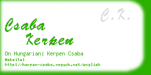 csaba kerpen business card